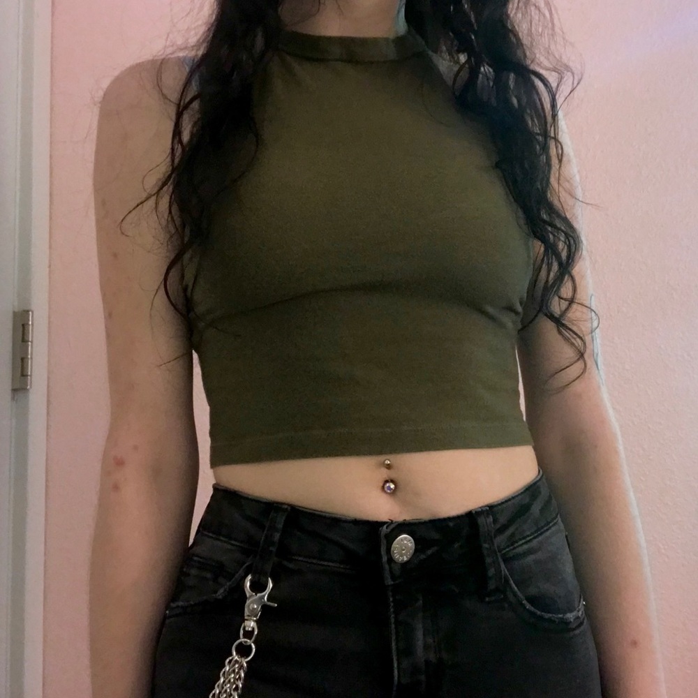 Olive Green Halter Top